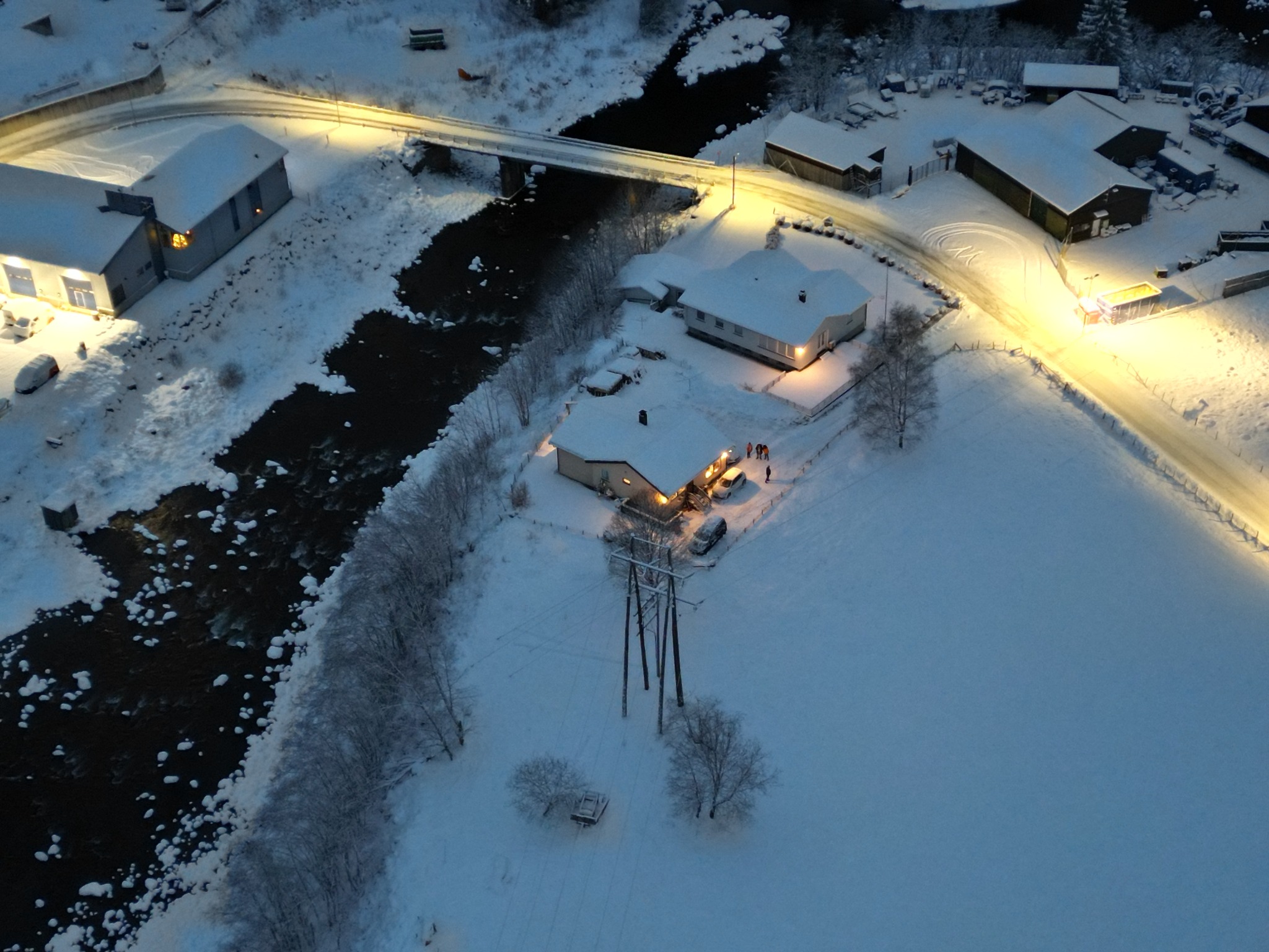 Dronefoto av vinterlandskap