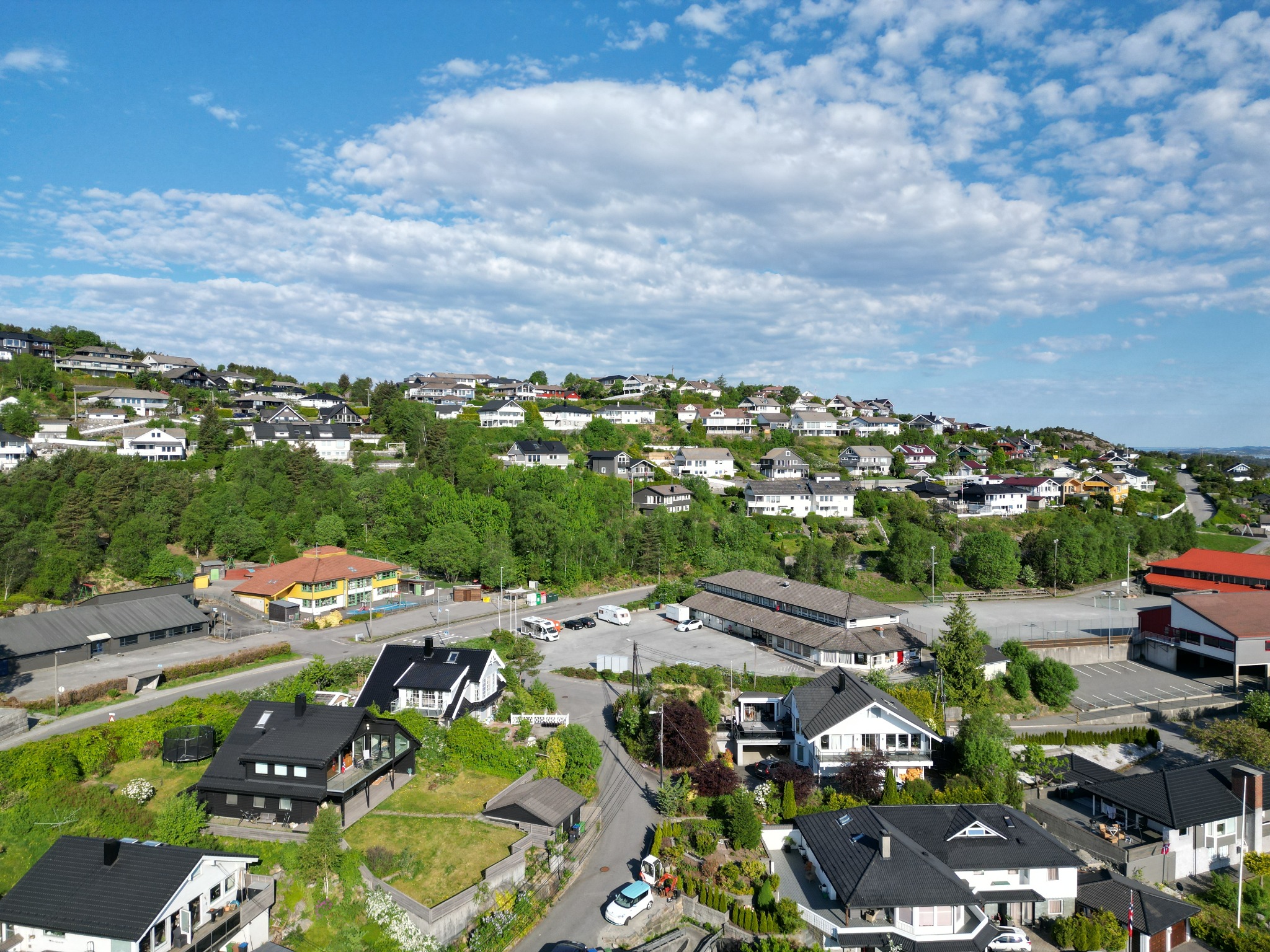 Dronefoto av boligområde